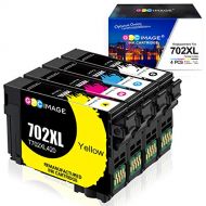 GPC Image Remanufactured Ink Cartridge Replacement for Epson 702 702XL 702 XL T702XL Compatible with Workforce Pro WF-3720 WF-3730 WF-3733 Printer Tray (Black, Cyan, Magenta, Yello