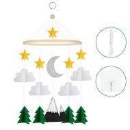 Accmor Baby Crib Mobile, Handmade Baby Mobile Starry Clouds Woodland Nursery Decoration Crib Mobile for Night Boys Girls Baby Shower, Unique Crib Mobile Nursery Decor (2019 Newest)