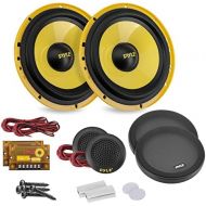 Pyle 2Way Custom Component Speaker System 6.5” 400 Watt Component with Electroplated Plastic Basket, Butyl Rubber Surround & 40 Oz Magnet Structure Wire Installation Hardware Set Includ