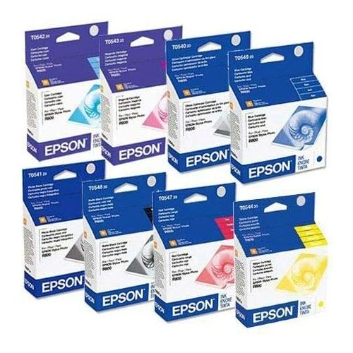 엡손 New Genuine Epson Cartridges R800 R1800 Full Set #54