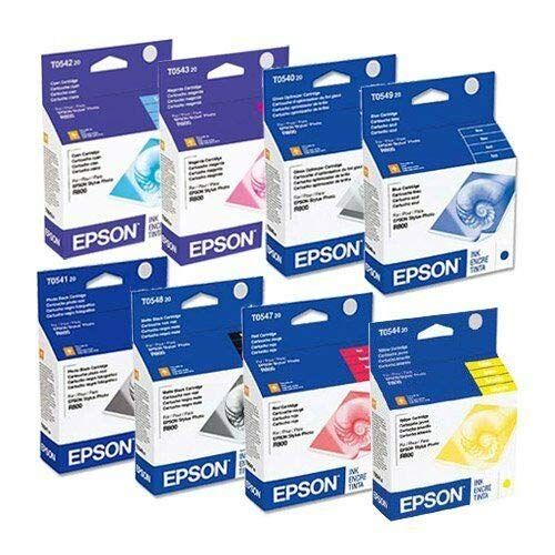 엡손 New Genuine Epson Cartridges R800 R1800 Full Set #54