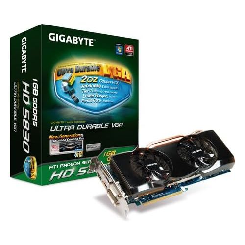 기가바이트 GIGABYTE ATI Radeon HD5830 1 GB DDR5 2DVI/HDMI/DisplayPort PCI-Express Video Card GV-R583UD-1GD