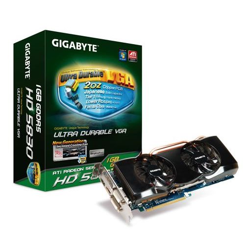 기가바이트 GIGABYTE ATI Radeon HD5830 1 GB DDR5 2DVI/HDMI/DisplayPort PCI-Express Video Card GV-R583UD-1GD
