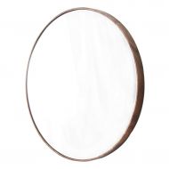 ZRN-Mirror Decorative Mirror Bathroom Wooden Frame Round Wall Mirror 36CM(14 Inch) Vanity/Makeup/Shower/Shave Simple Mirror for Entry Living Room Bedroom