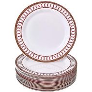 Silver Spoons RED ACCENTED PLASTIC PLATES | 20 PC (7.5)