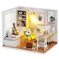 SPILAY DIY Dollhouse Miniature with Wooden Furniture,Handmade Japanese Style Home Craft Model Mini Kit with &LED,1:24 3D Creative Doll House for Adult Teenager Gift (QT007)