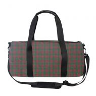 ArtsLifes Red And Green Grid Duffel Bag Vintage Weekender Overnight Bag Travel Tote Luggage Sports Duffle