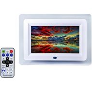 [아마존베스트]QUMOX 7 TFT LCD Remote Control Digital Picture Frame MP3 Player Alarm with LED Light 7 Color White