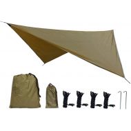 Alomejor Camping Tarp Shelter Hammock Camping Tarp, Rain Fly Tent Footprint Shelter Canopy Sunshade Cloth Awning for Camping Hiking
