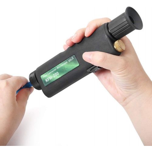  [아마존베스트]ASHATA 200x CL Fiber Optical Microscope Mini Handheld Optical Fiber Inspection Microscope with LED Light and 1.25mm & 2.5mm Adapter