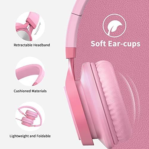  [아마존베스트]AILIHEN C8-Pink Pink 3.5mm Jack Wired On-Ear Headset