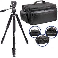 Ultimaxx Ultimax’s Extra Large, Water-Resistant Gadget Bag with 80” Tripod Compatible with Camcorders for Panasonic AG-AC160, AC30, AC90A, AC130A, AF100, HVX200, UX-90, UX-180, HC-X1000, HC