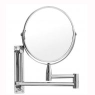 GGMIN Cosmetic Mirror, Stainless Steel 360° Rotation Magnifying Mirror, Double Sided Foldable Bathroom Mirror for Spa and Hotel,Chromed