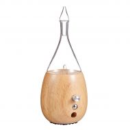 Raindrop 2.0 Nebulizing Essential Oil Diffuser For Aromatherapy By Organic Aromas Light-colored Wood Base and Glass Reservoir With Touch Sensor Light Switch