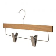 NAHANCO SL70014RC20 14 Slim Line Space Saving Wooden Skirt Hanger with Clips (Pack of 20), Natural