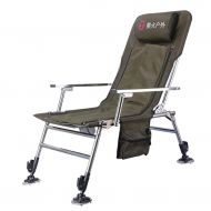 NISHANG Folding Camping Chair, Portable Folding Camping Fishing Recliner, Stainless Steel Light Bench, Suitable for Picnic Beach Garden Patio Seats