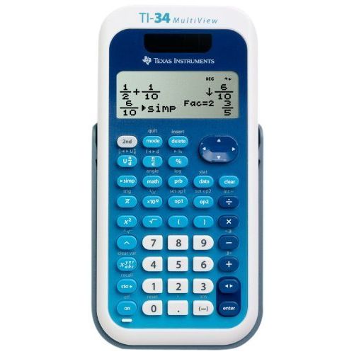  Texas Instruments MultiView TI-34 Scientific Calculator - 4 Line(s) - 16 Character(s) - LCD - Solar, Battery Powered 34MV/TBL/1L1/A