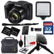 Canon PowerShot SX420 is 20MP 42X Optical Zoom Digital Camera Video Creator Kit (Black)+ 32GB High Speed Memory Card + Steady Grip + LED Video Light + Extra Battery + Professional