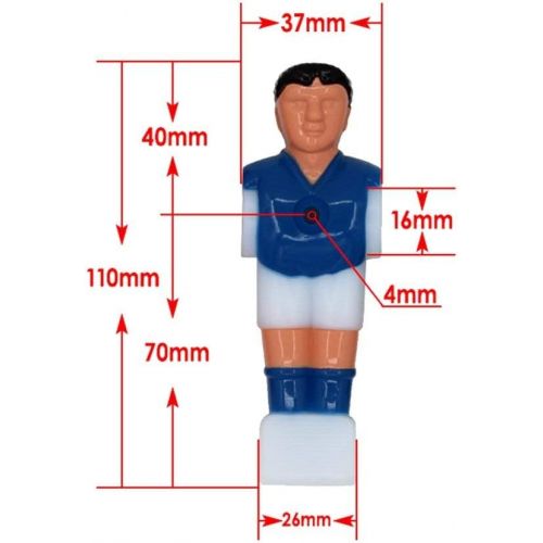  Phinacan 4Pcs Foosball Men Replacement Soccer Table Player Football Players Parts (Red+Blue)