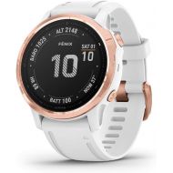 Garmin Fenix 6S Pro, Premium Multisport GPS Watch, Smaller-Sized, features Mapping, Music, Grade-Adjusted Pace Guidance and Pulse Ox Sensors, Rose Gold with White Band