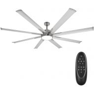 Hykolity 72 Inch Damp Rated Industrial DC Motor Ceiling Fan with LED Light, Reversible Motor and Blade, ETL Listed Indoor Ceiling Fans for Kitchen Bedroom Living Room Basement, 6-Speed Remo