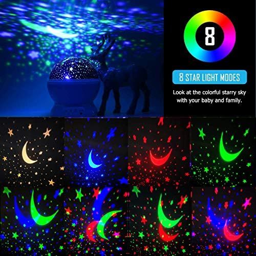  [아마존베스트]Elecstars LED Night Lighting Lamp Light up Your Bedroom with This Moon, Star,Sky Romantic - Best Gift for Men Women Teens Kids Children Sleeping Aid.