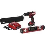 SKIL 2-Tool Combo Kit: PWRCore 12 Brushless 12V 1/2 Inch Cordless Drill Driver and 12 Inch Digital Level, Includes 2.0Ah Lithium Battery and PWRJump Charger - CB737601