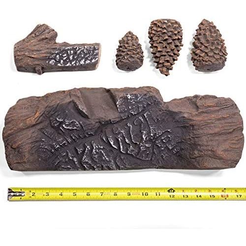  Barton Ceramic Wood Gas Fireplace Log Set for Ventless, Gas, Propane, Gas Insert, Vent Free, Gel, Ethanol, Electric, Indoor, Outdoor Fireplaces and Fire Pits (9 PCS)