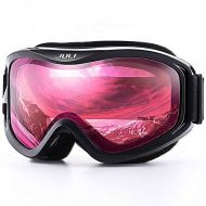 WYWY Snowboard Goggles Brand Professional Ski Goggles Double Layers Lens Anti-fog UV400 Ski Glasses Skiing Men Women Snow Goggles Ski Goggles (Color : C1-1Vermillion Red)