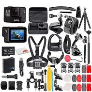 GoPro HERO7 Black - E-Commerce Packaging - Waterproof Action Camera with Touch Screen, 4K HD Video, 12MP Photos, Live Streaming and Stabilization - with 50 Piece Accessory Kit - Fu