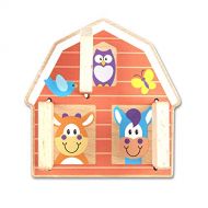 Melissa & Doug First Play Peek-a-Boo Farm Wooden Grasping Toy