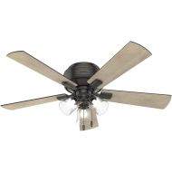[아마존베스트]HUNTER 54208 Crestfield Indoor Low Profile Ceiling Fan with LED Light and Pull Chain Control, 52, Noble Bronze