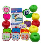 Skoolzy Learning Toys for 3 Year olds to Ages 6 - STEM Apple Factory Color Sorting Montessori Toys for Toddlers. Fine Motor Skills and - Counting Educational Math Activities Games