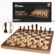 [아마존베스트]Chess Armory 15 Wooden Chess Set with Felted Game Board Interior for Storage