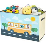 [아마존베스트]DIMJ Toy Storage Bins with Lids, Toy Chest Fabric Animal Toy Box Foldable Cartoon Toy Organizer Box with Reinforced Handle Closet Container for Kids, Books, Closet, Bedroom, Home