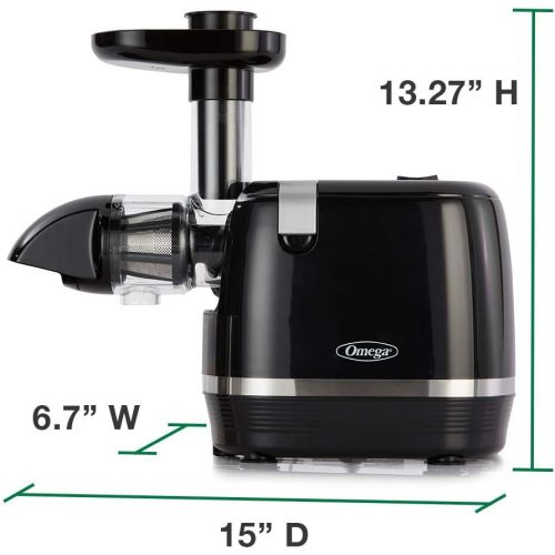  Omega H3000D Cold Press 365 Juicer Slow Masticating Extractor Creates Delicious Fruit Vegetable and Leafy Green High Juice Yield and Preserves Nutritional Value, 150-Watt, Black