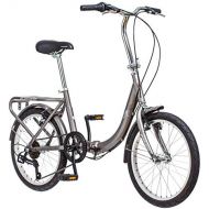 Schwinn Loop Adult Folding Bike, 20-inch Wheels, 7-Speed Drivetrain, Rear Carry Rack, Carrying Bag, Multiple Colors