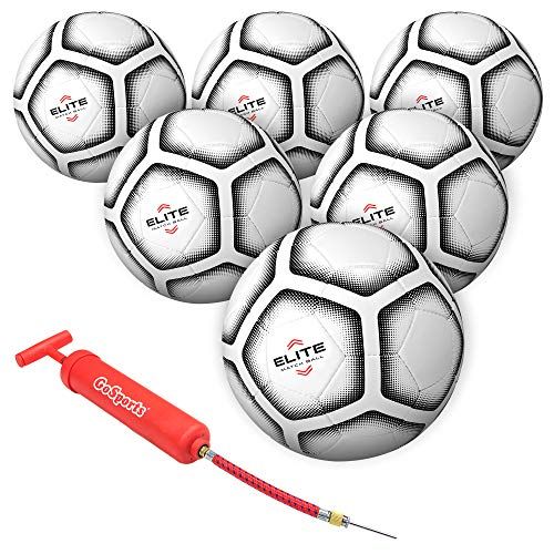  GoSports Elite Match Soccer Ball - Professional Tier Ball, Size 5 with Bonus Air Pump - Available as Single Balls or 6 Packs