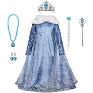 LOEL Princess Costume Fancy Dress Up Halloween Cosplay Winter Outfits with Cape