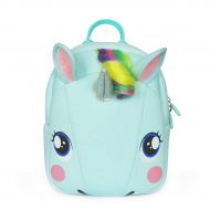 Sylfairy Unicorn Backpack Kids Cartoon 3D Animal Backpack Cute Unicorn Shoulder Bag for Kindergarten Toddlers Girls Boys Travel Holiday Gifts(Green)
