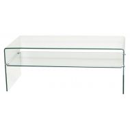 Fab Glass and Mirror XCT321 3/8 Thick, Clear Bent Glass Coffee Table