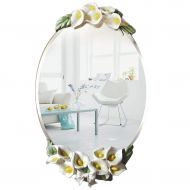 MMLI-Mirrors Oval Wall Mirror Bevelled Chic Bathroom Dressing Makeup Bevelled Shaving Large Decorative Vanity Living Room Bedroom (26.3-Inch x 15.7-Inch)