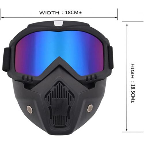  WYWY Snowboard Goggles Outdoor Ski Snowboard Mask Snowmobile Skiing Goggles Windproof Motocross Protective Glasses Safety Goggles With Mouth Filter Ski Goggles (Color : RFH)