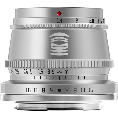  TTArtisan 35mm F1.4 APS-C Format Large Aperture Manual Focus Fixed Lens for Fujifilm X Mount Cameras Silver