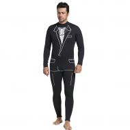 MonkeyJack Mens Tuxedo Wetsuit Formal Style Black 3mm Neoprene Suit Tie Surf Surfing SCUBA Dive Diving Suit