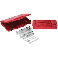Milwaukee 932464944 1/4in Ratcheting Socket Set Metric & Imperial, 50 Piece, Red