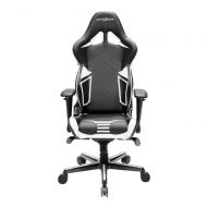DXRacer OH/RV131/NW Black & White Racing Series Gaming Chair Ergonomic High Backrest Office Computer Chair Esports Chair Swivel Tilt and Recline with Headrest and Lumbar Cushion +