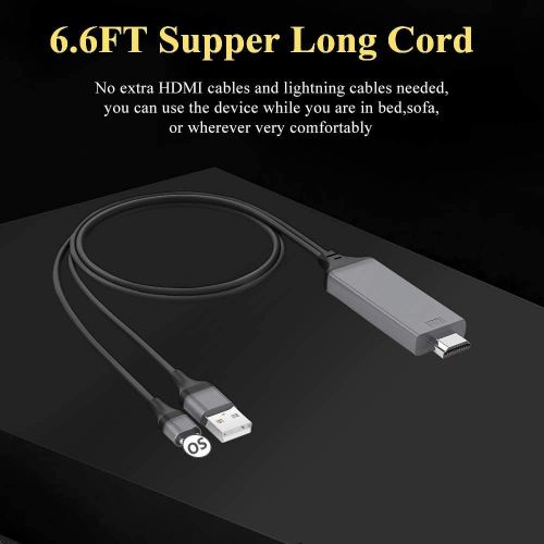 Belcompany [Apple MFi Certified]Compatible with iPhone iPad to HDMI Adapter Cable,1080P Digital AV Connector Cord for iPhone12/11/11pro max/XR/XS/X/8/7 iPad Pro Air Mini iPod to TV/Projector/