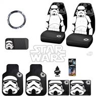 Yupbizauto New 12 Pieces Star Wars Stromtrooper Car Truck SUV Seat Covers Floor Mat Set with Air Freshener