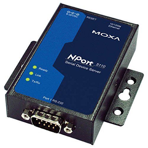  [아마존베스트]MOXA NPort 5110-T - 1 Port Serial Device Server, 10/100 Ethernet, RS232, DB9 Male, -40 to 75°C Operating Temperature